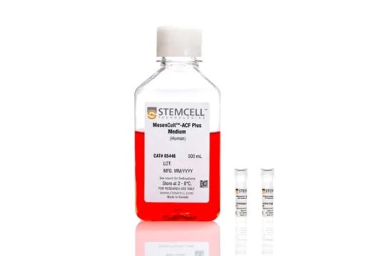 Bottle of MesenCult™-ACF Plus and vials of supplements or the expansion of mesenchymal stem cells