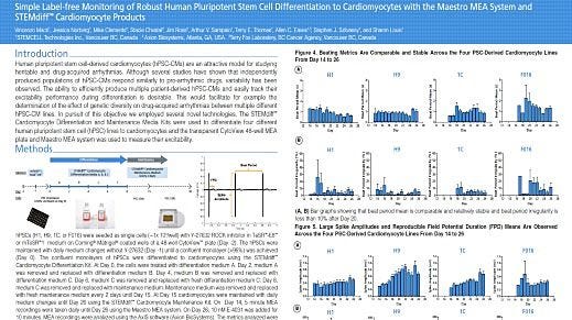 Simple Label-free Monitoring of Robust Human Pluripotent Stem Cell Differentiation to Cardiomyocytes with the Maestro MEA System and STEMdiff™ Cardiomyocyte Products