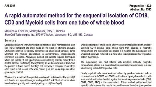 Isolation of CD19, CD3 and Myeloid Cells from one Tube of Whole Blood