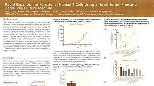 Rapid Expansion of Functional Human T Cells Using a Novel Serum-Free and Xeno-Free Culture Medium