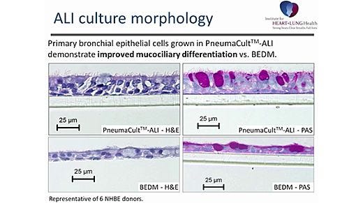 PneumaCult™-ALI: An Improved Medium Formulation for the Differentiation of Human Bronchial Epithelial Cells