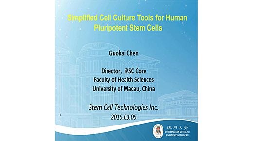 Development of Simplified and Defined Cell Culture for Human Pluripotent Stem Cells