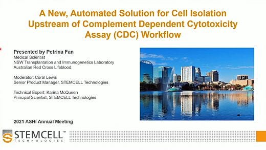 A New, Automated Solution for Cell Isolation Upstream of Complement-Dependent Cytotoxicity Assay (CDC) Workflow