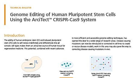 Human Pluripotent Stem Cell Genome Editing Using the ArciTect™ CRISPR-Cas9 System