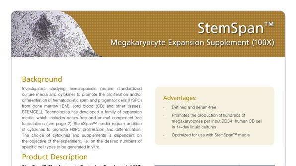 StemSpan™ Megakaryocyte Expansion Supplement