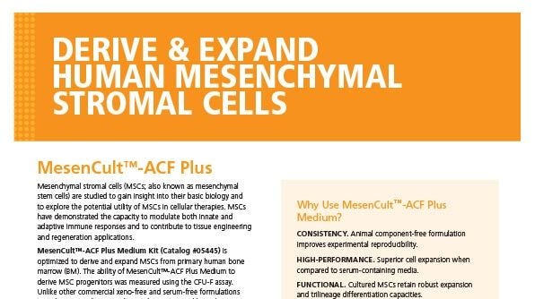 Mesencult™ Acf Plus Medium For Human Msc Culture Stemcell Technologies