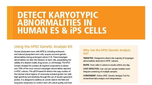 Detect Karyotypic Abnormalities in Human ES & iPS Cells