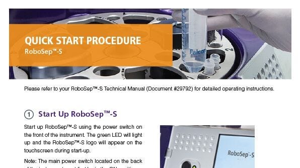 RoboSep™-S Quick Start Procedure
