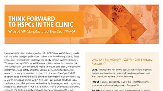StemSpan™-AOF: Animal Origin-Free cGMP HSC Expansion Medium