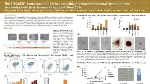 The STEMdiff™ Hematopoietic Kit Reproducibly Generates Functional Hematopoietic Progenitor Cells from Human Pluripotent Stem Cells