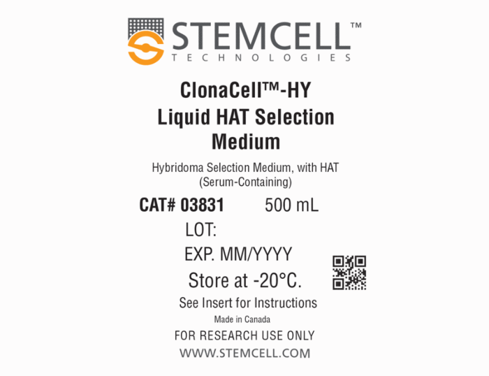 ClonaCell HY Liquid HAT Hybridoma Selection Medium STEMCELL Technologies