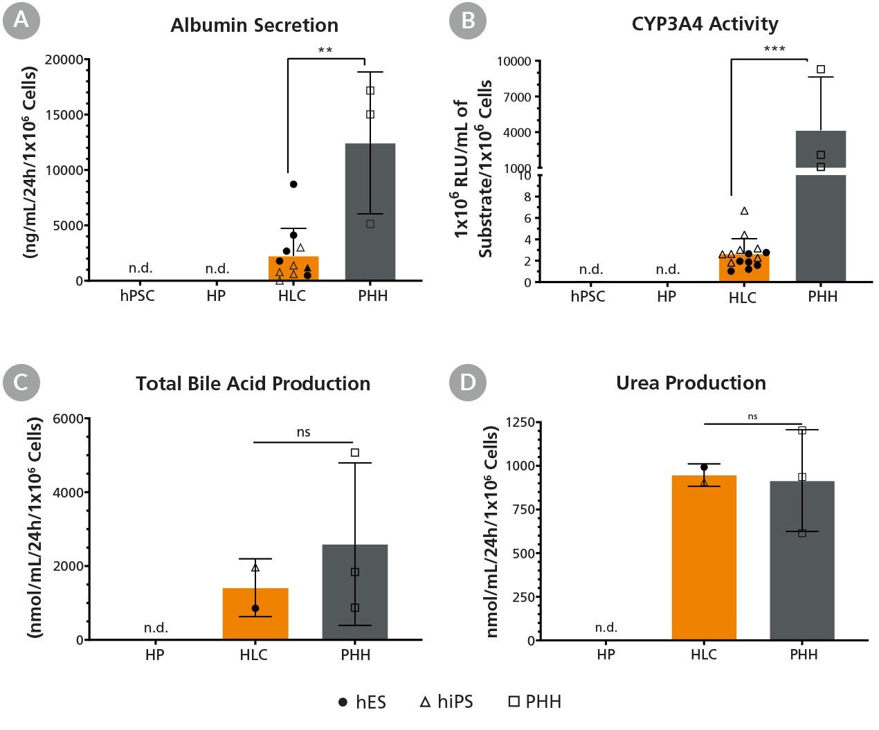 hPSC-Derived Hepatocyte-Like Cells Exhibit Key Liver Functionalities