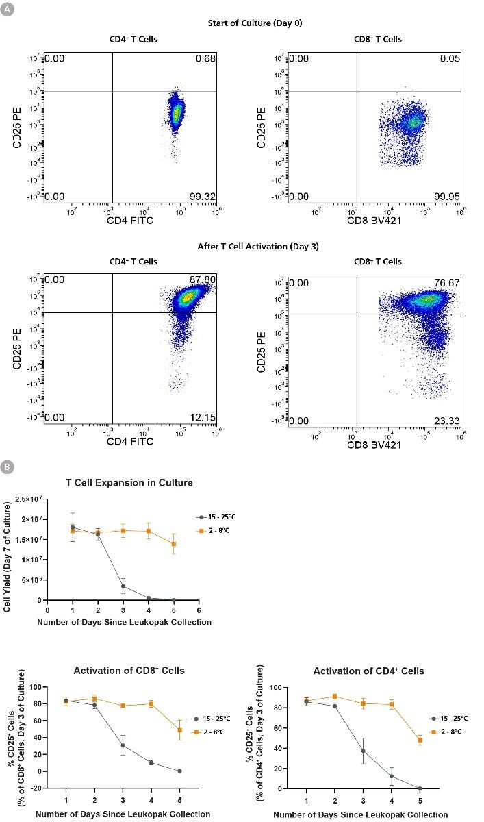 T Cell Expansion and Activation Ability Is Better Preserved When Leukopaks are Stored at Fridge Temperature