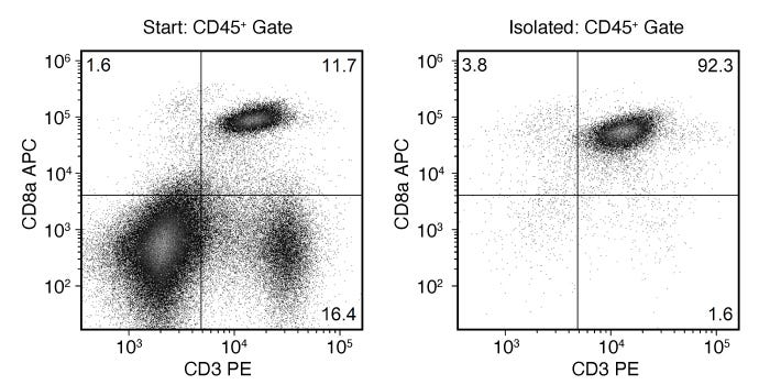 Typical EasySep™ CD8a Positive Selection Profile