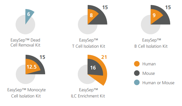 EasySep™ Cell Isolation Protocol Lengths