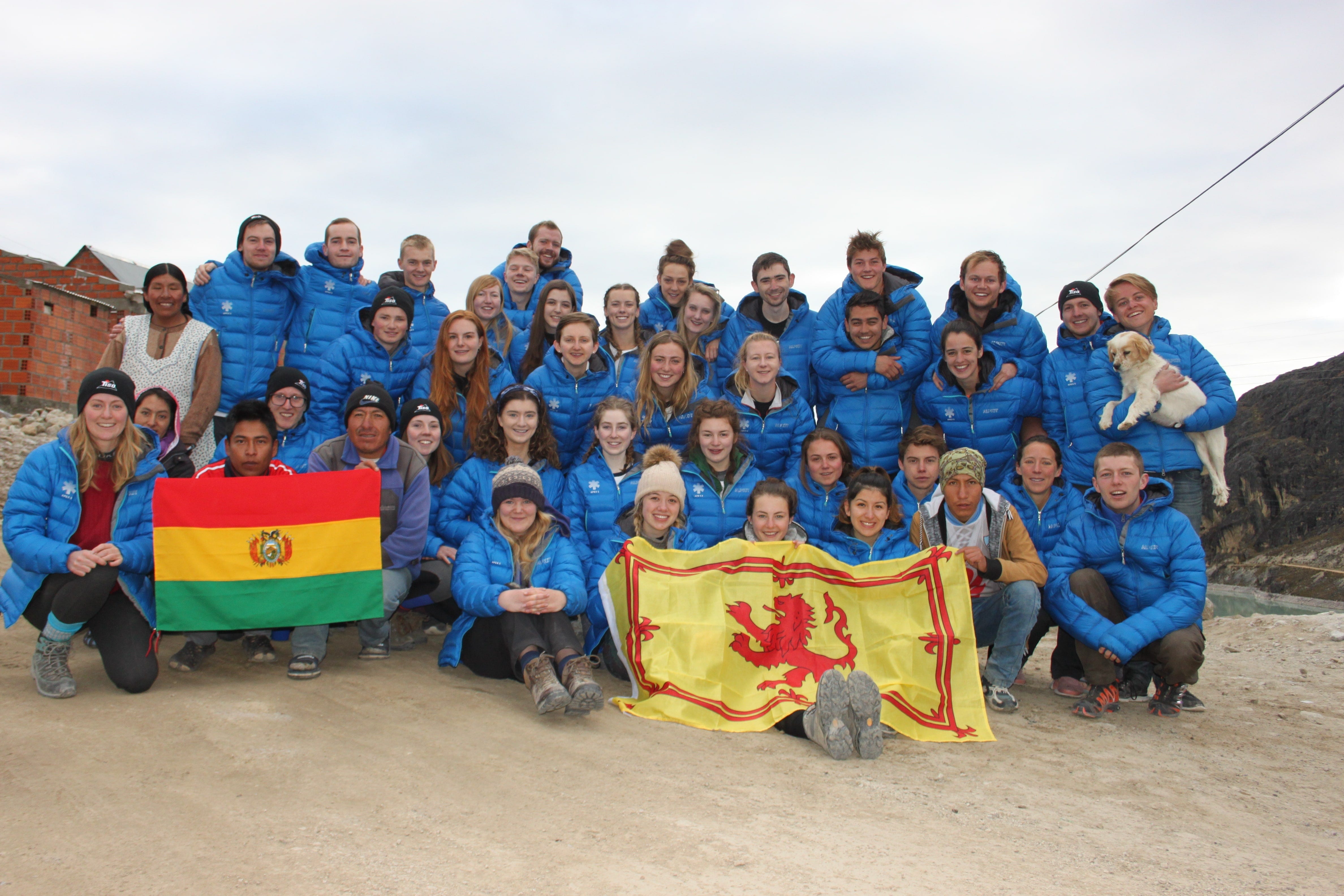 The APEX 5 expedition team in Huayna Potosi, Bolivia