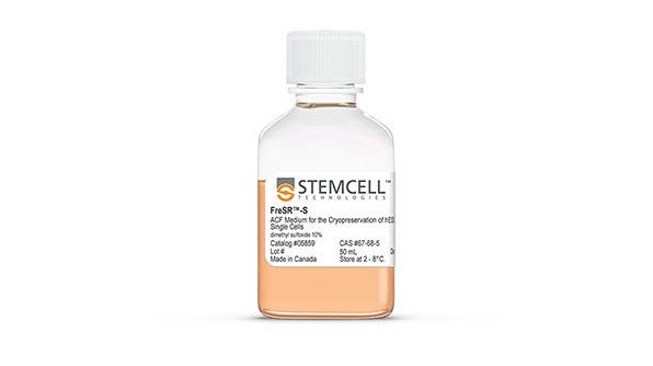A bottle of FreSR™-S cryopreservation media.