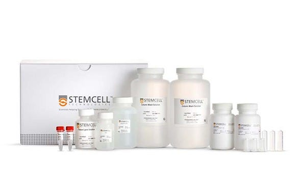 Image of components included in the Genomic DNA Purification Kit.