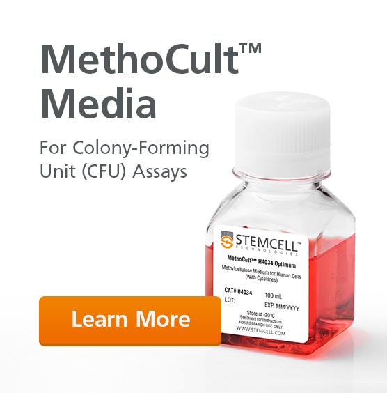 MethoCult™ Media: the “Gold Standard” for hematopoietic CFU assays.