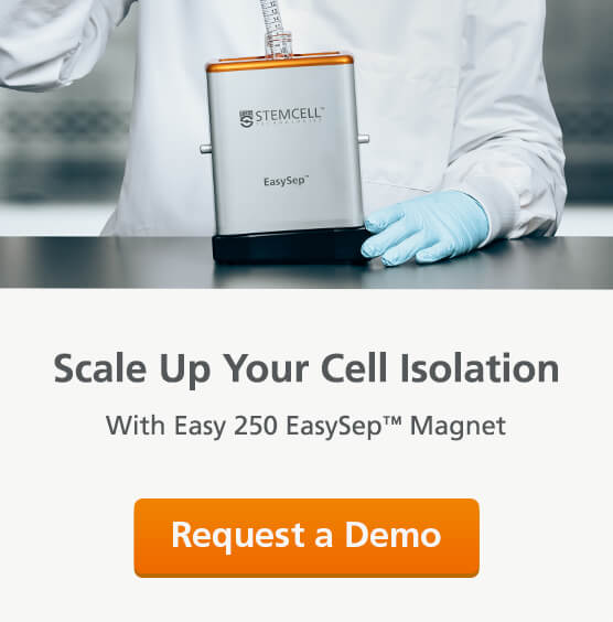 Demo request sidebar ad for the Easy 250 EasySep™ magnet