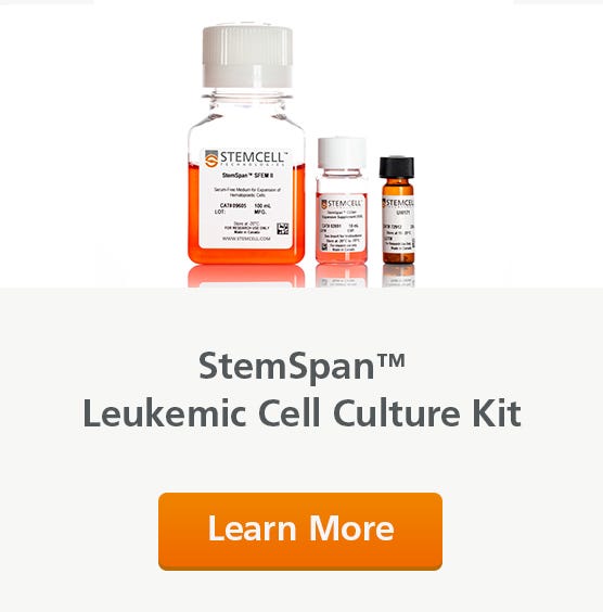 StemSpan™ Leukemic Cell Culture Kit: Culture, expand, and drug screen chronic and acute myeloid leukemia cells